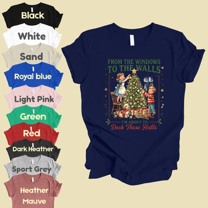 From the Windows to the Walls Christmas Tree T-Shirt, Funny Vintage Holiday Tee