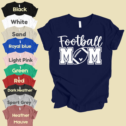 Football Mom Game Day Heart T-Shirt, Sports Season Varsity Letters Comfort Color Tee