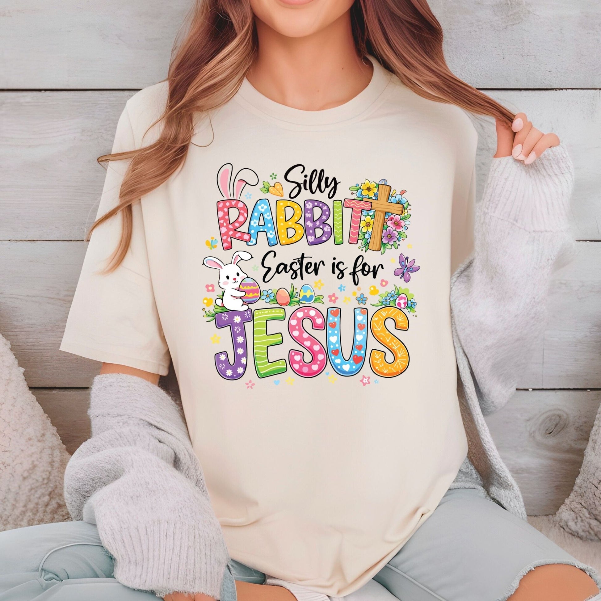 Silly Rabbit Christian Easter DTF Transfer ready to Press Love Like Jesus Heat Transfer for Shirts Bible Verse UV Sticker Print