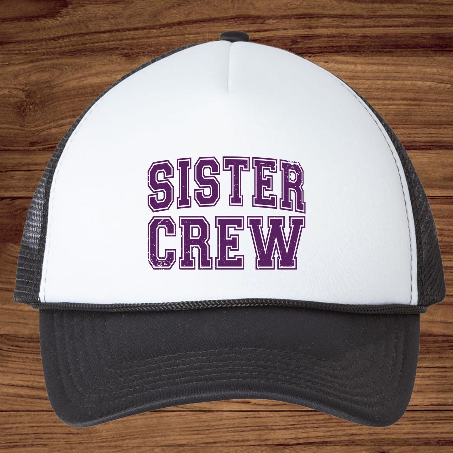 Sister Crew Retro Purple Distressed DTF Transfer