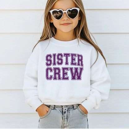 Sister Crew Retro Purple Distressed DTF Transfer