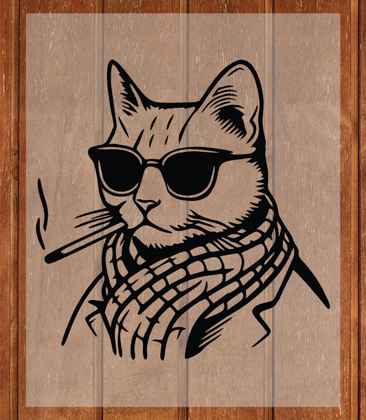Smoking Cat Meme DTF Transfer Ready to Press, Cigarette Smoking Cat Heat Transfer For Shirt, Stupid Brainrot Cat UV Sticker Prints