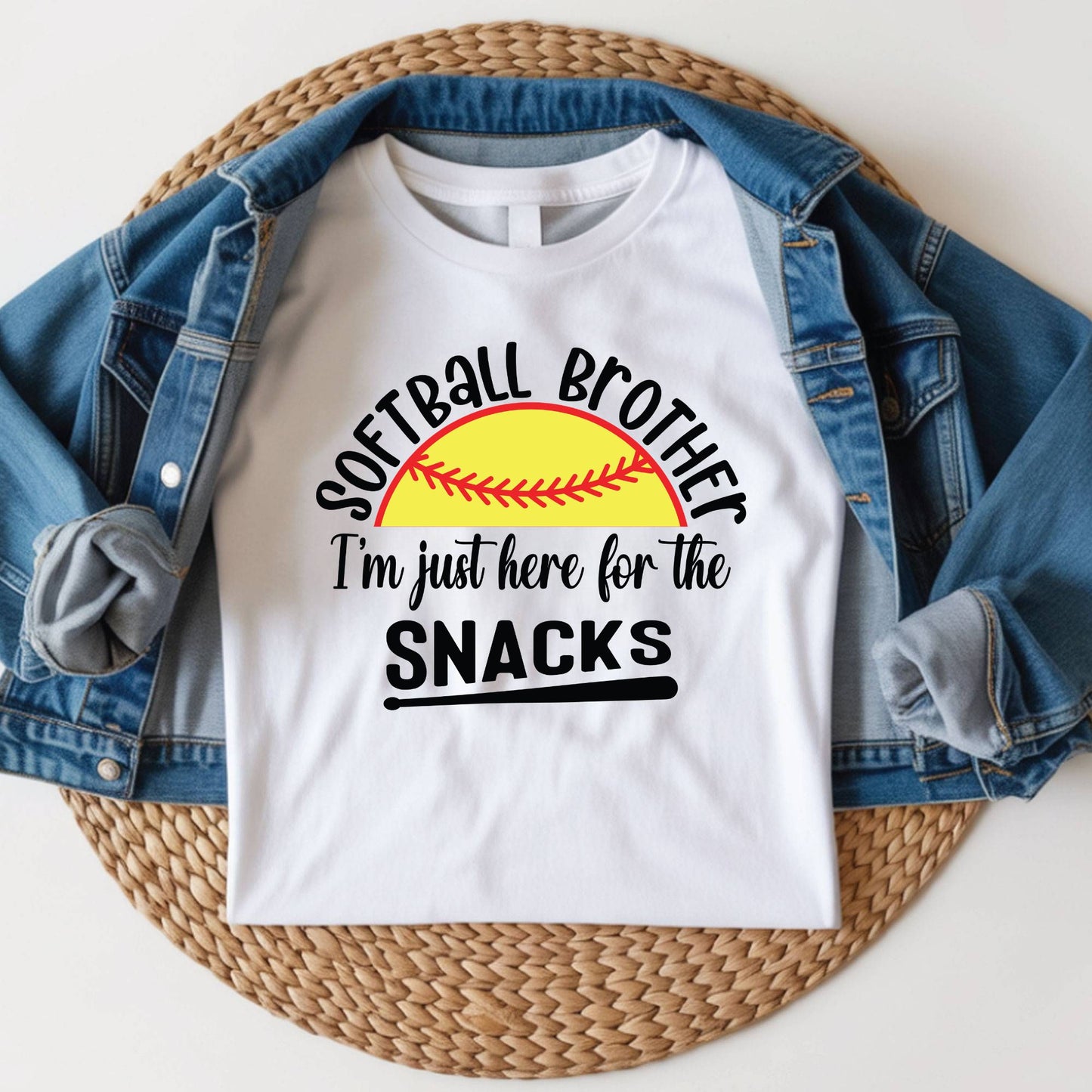 Softball Brother Shirts I'm Just Here For The Snacks  Sweatshirt
