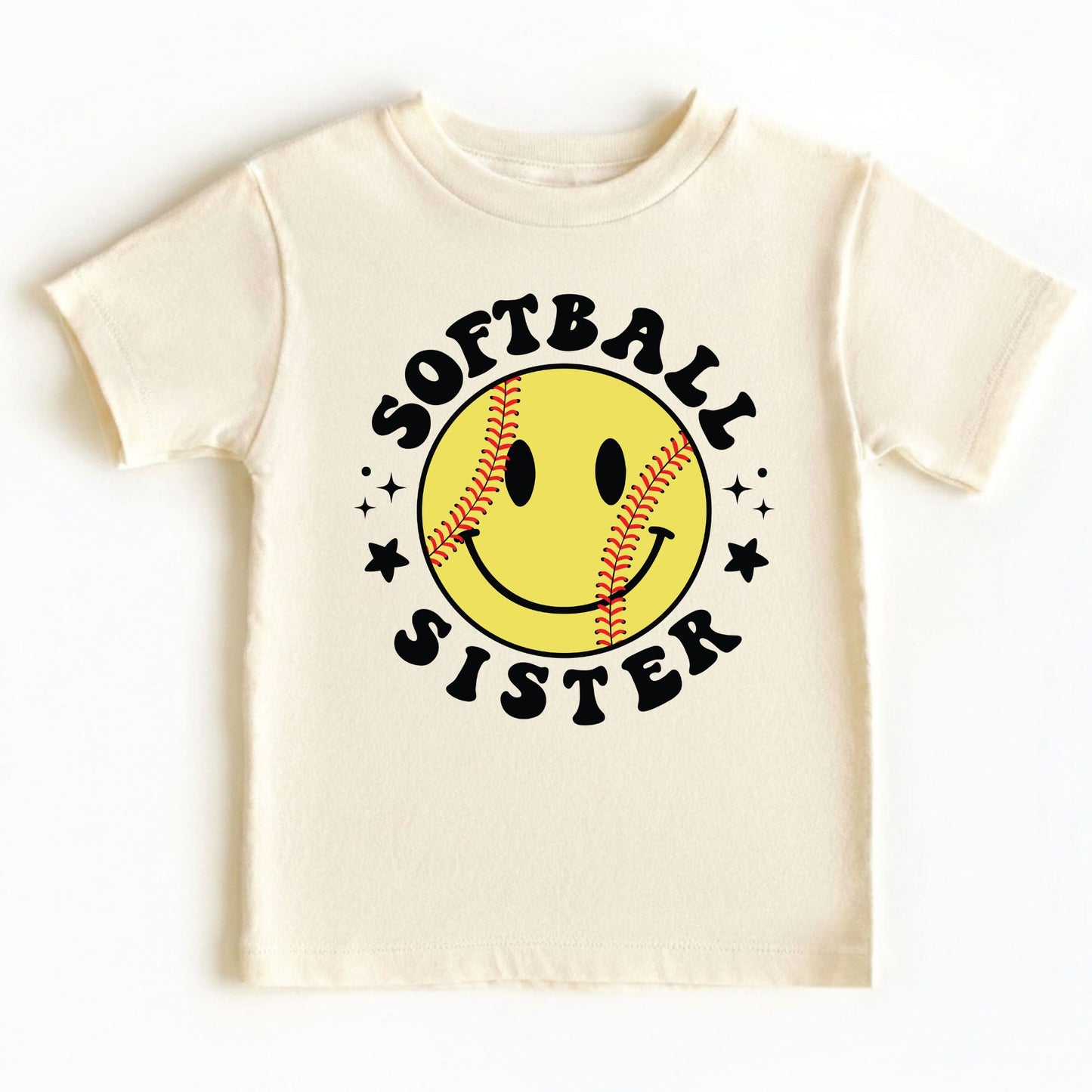 Softball Sister Youth Shirt Smiley Face Softball Sweatshirt