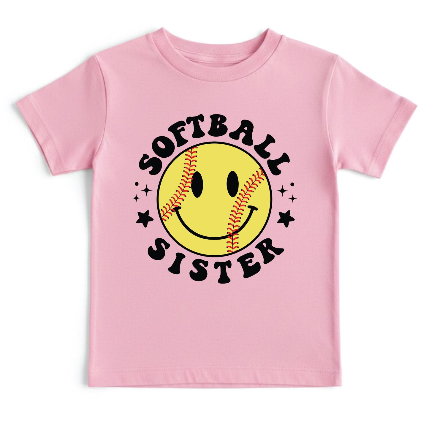 Softball Sister Youth Shirt Smiley Face Softball Sweatshirt
