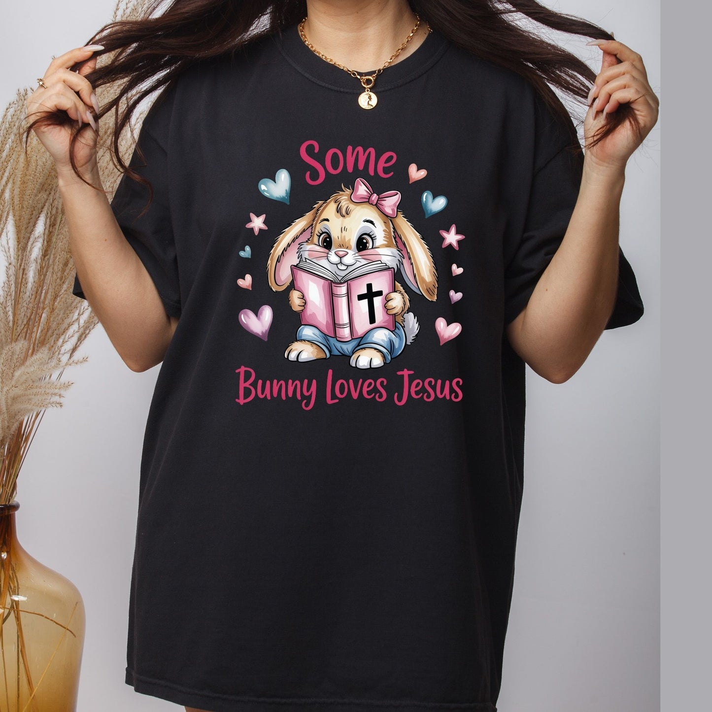 Some Bunny Loves Jesus DTF Transfer ready to Press Easter Faith Heat Transfer for Shirts Bible Verse UV Sticker Prints