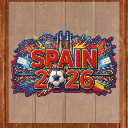 Spain World Cup 2026 DTF Transfer Ready to Press Soccer Stadium Fireworks Heat Transfer For Shirts Football Supporter UV Sticker Prints