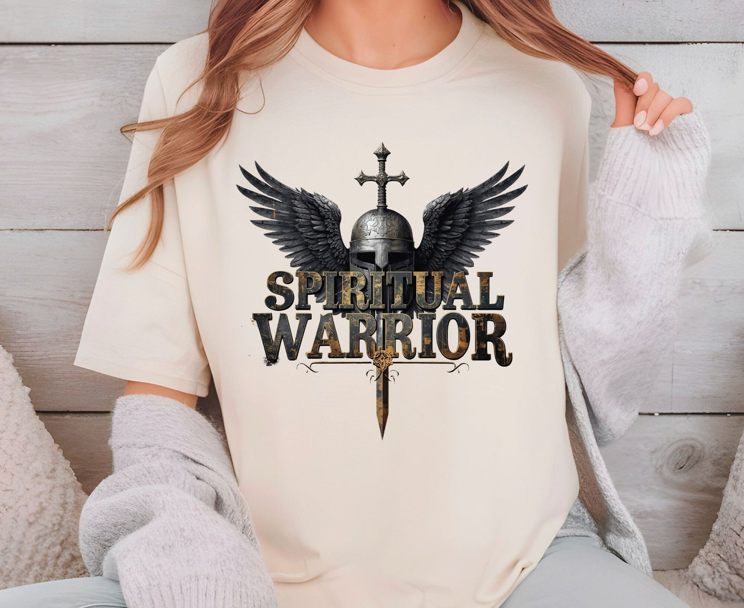 Spiritual Warrior T Shirt Christian Armor Of God Tee Knight Faith Shirt Adult Youth Toddler Baby Religious Gift Soldier For Christ Tee Shirt