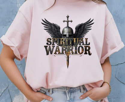 Spiritual Warrior T Shirt Christian Armor Of God Tee Knight Faith Shirt Adult Youth Toddler Baby Religious Gift Soldier For Christ Tee Shirt