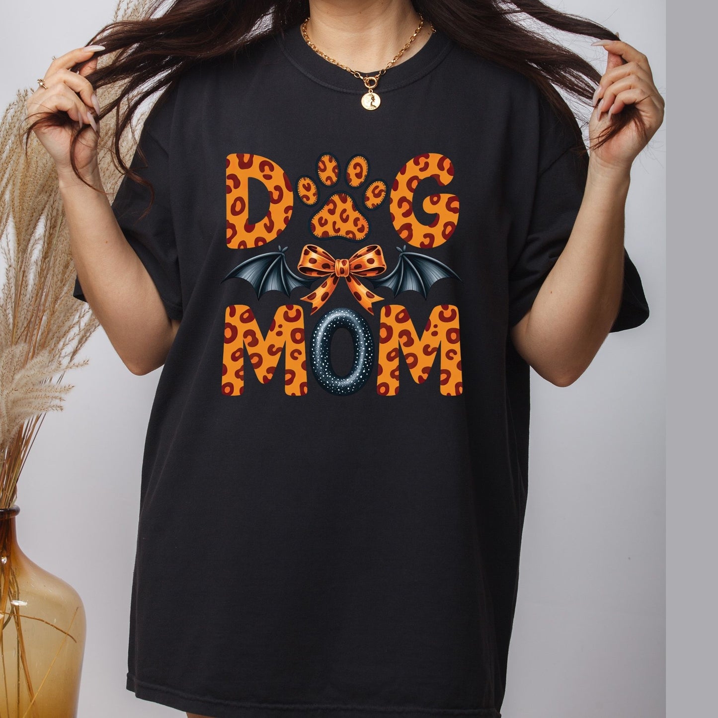 Spooky Dog Mom Leopard Bat DTF Transfer