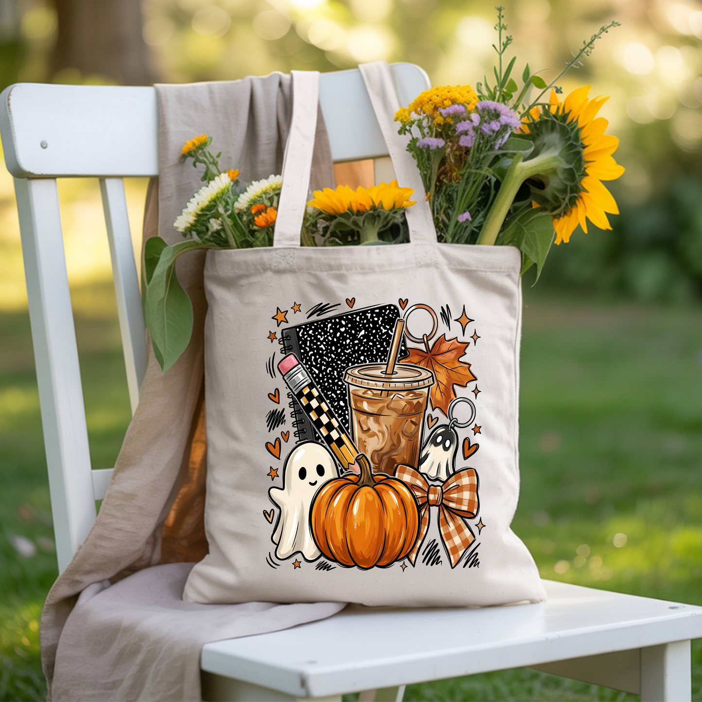 Spooky Teacher Comfort Colors T Shirts Cute Halloween Back To School Tee Pumpkin Iced Coffee Ghost Composition Notebook Shirt Fall Graphic Sweater
