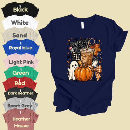 Spooky Teacher Comfort Colors T Shirts Cute Halloween Back To School Tee Pumpkin Iced Coffee Ghost Composition Notebook Shirt Fall Graphic Sweater