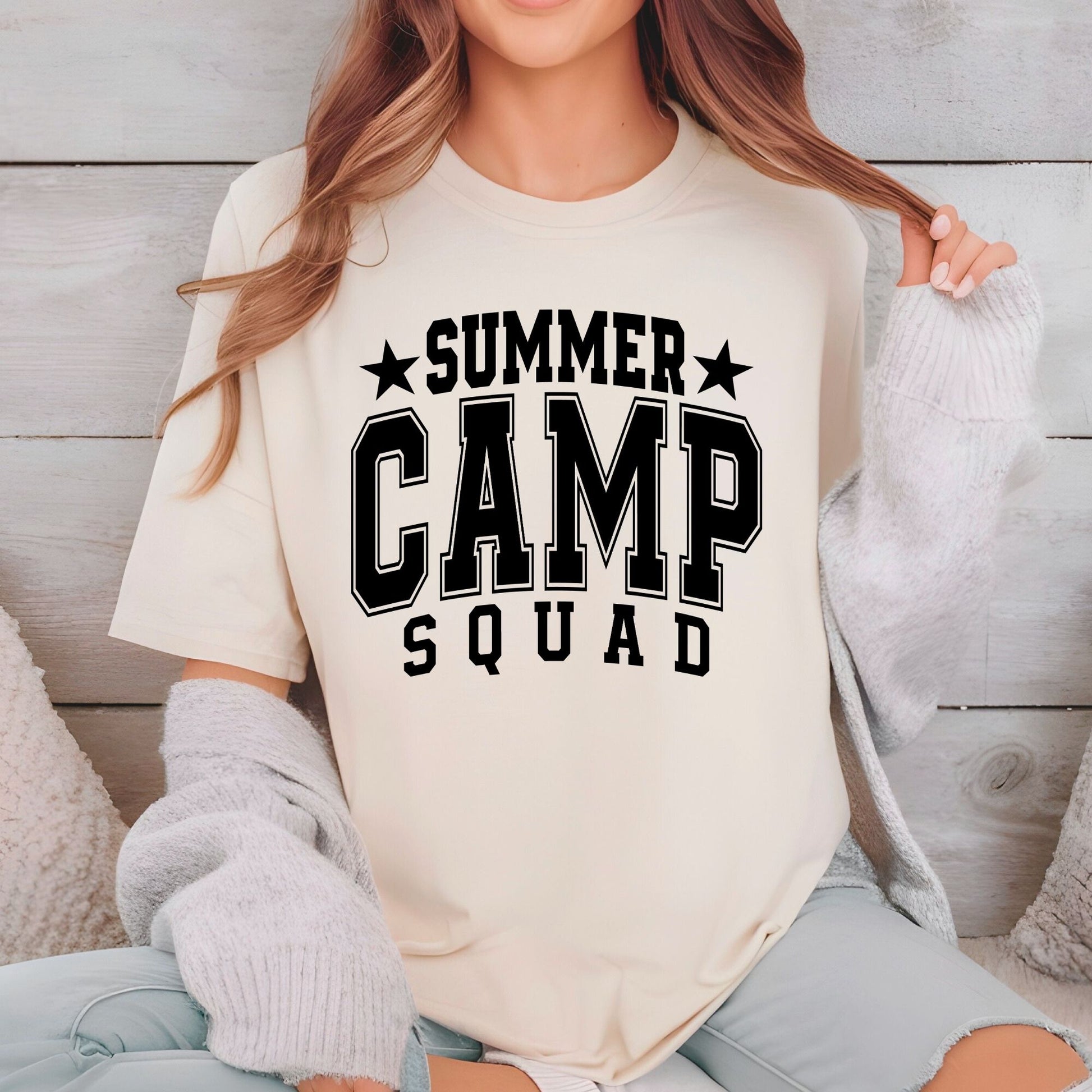 Summer Camp Squad DTF Transfer Ready to Press Retro Varsity Camp Heat Transfer For Shirt Counselor Group UV Sticker Prints Iron on Transfer