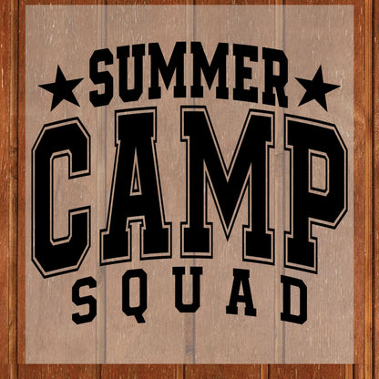 Summer Camp Squad DTF Transfer Ready to Press Retro Varsity Camp Heat Transfer For Shirt Counselor Group UV Sticker Prints Iron on Transfer