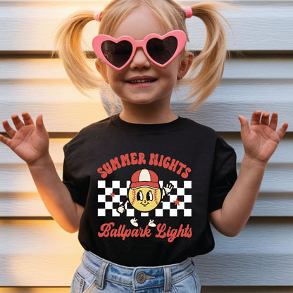 Summer Nights Ballpark Lights Youth Shirt