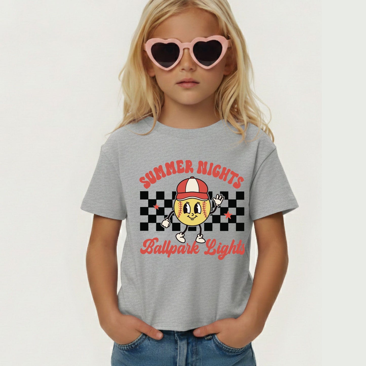Summer Nights Ballpark Lights Youth Shirt
