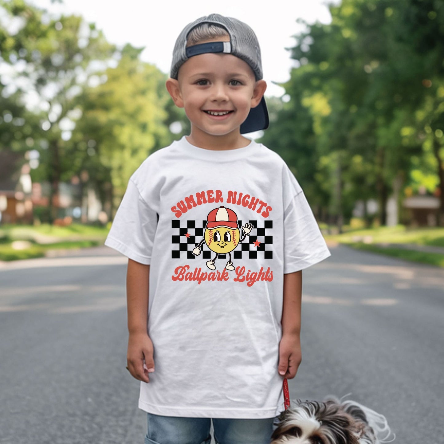 Summer Nights Ballpark Lights Youth Shirt
