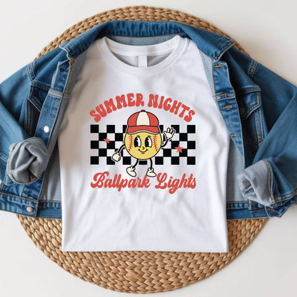 Summer Nights Ballpark Lights Youth Shirt