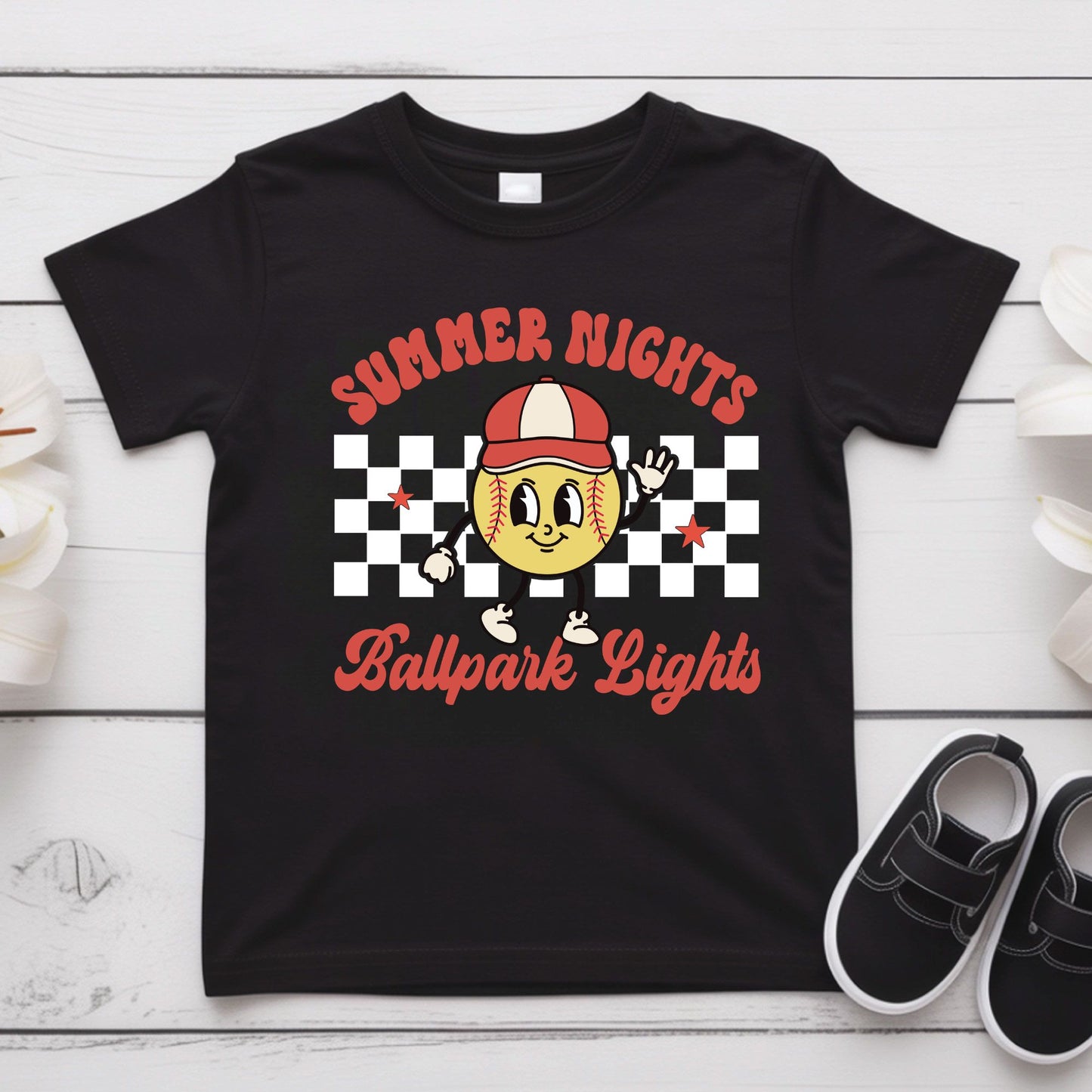 Summer Nights Ballpark Lights Youth Shirt
