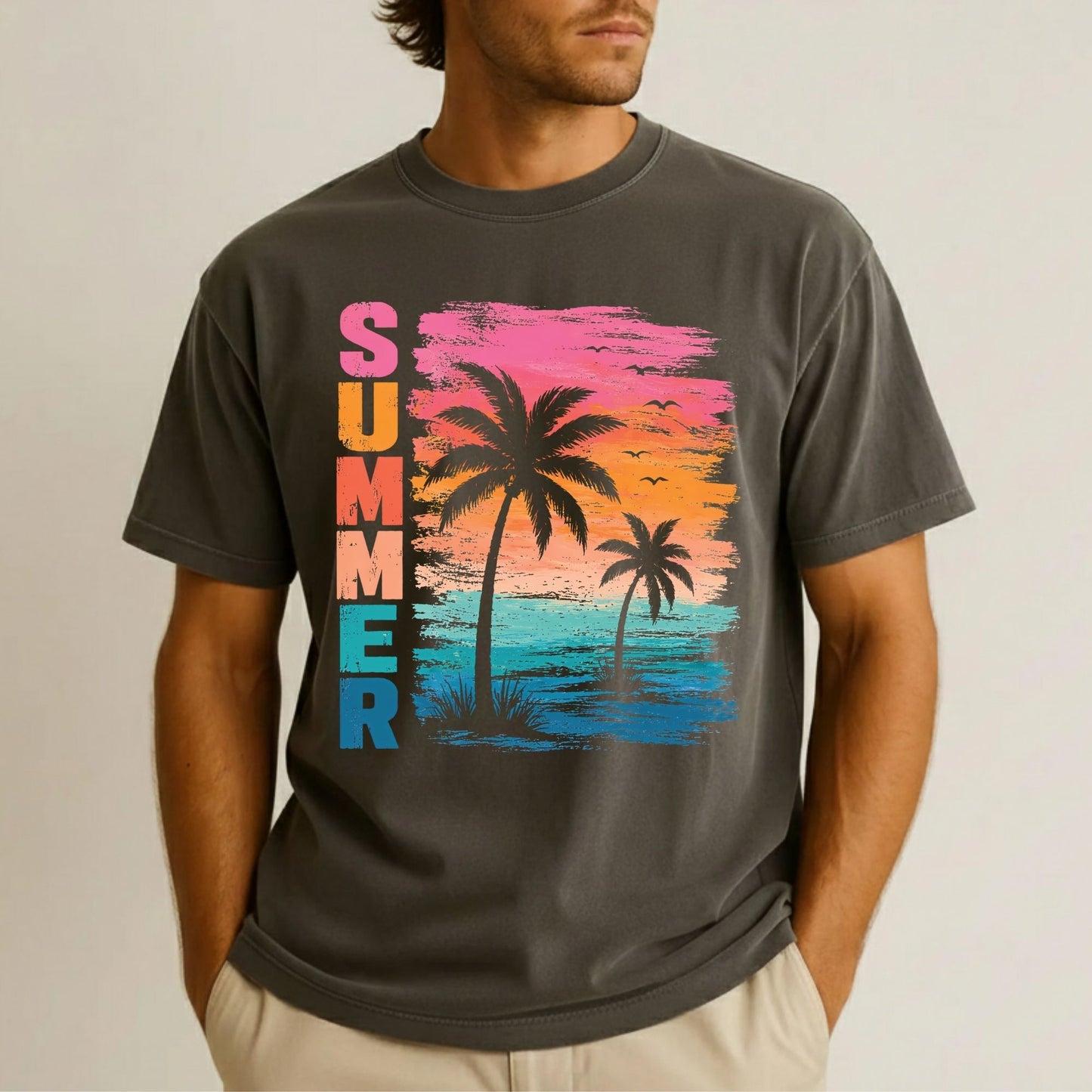 Summer Time Retro Ice Cream Truck DTF Transfer Ready to Press Beach Vacation UV DTF Sticker Popsicle Heat Transfer for Shirts
