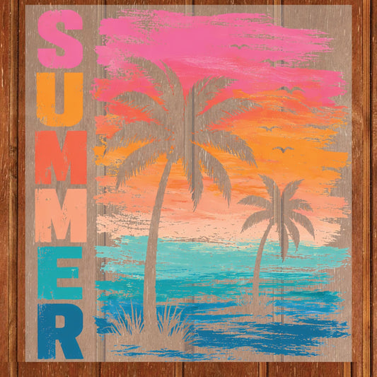 Summer Time Retro Ice Cream Truck DTF Transfer Ready to Press Beach Vacation UV DTF Sticker Popsicle Heat Transfer for Shirts