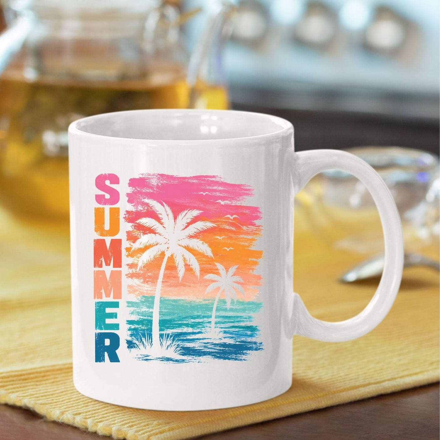 Summer Time Retro Ice Cream Truck DTF Transfer Ready to Press Beach Vacation UV DTF Sticker Popsicle Heat Transfer for Shirts