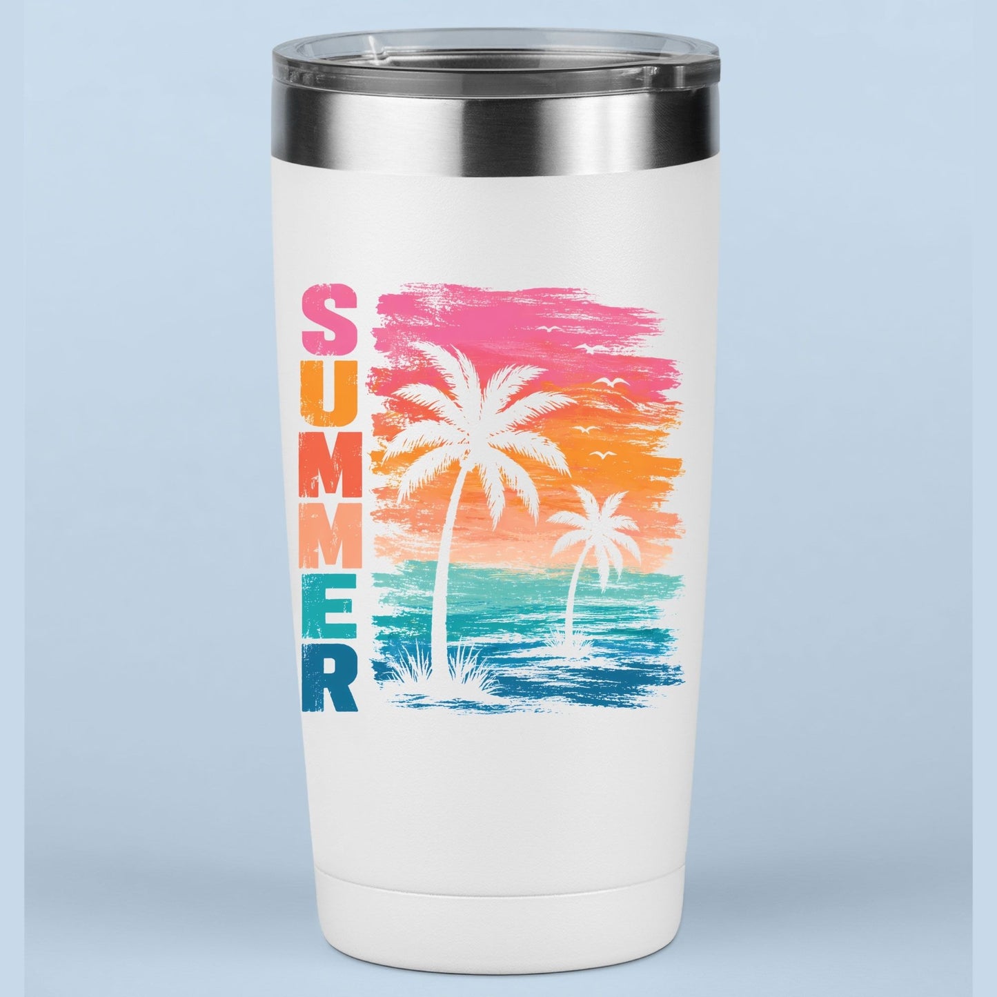 Summer Time Retro Ice Cream Truck DTF Transfer Ready to Press Beach Vacation UV DTF Sticker Popsicle Heat Transfer for Shirts