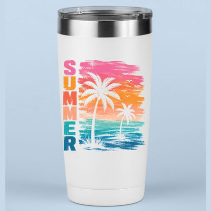 Summer Time Retro Ice Cream Truck DTF Transfer Ready to Press Beach Vacation UV DTF Sticker Popsicle Heat Transfer for Shirts