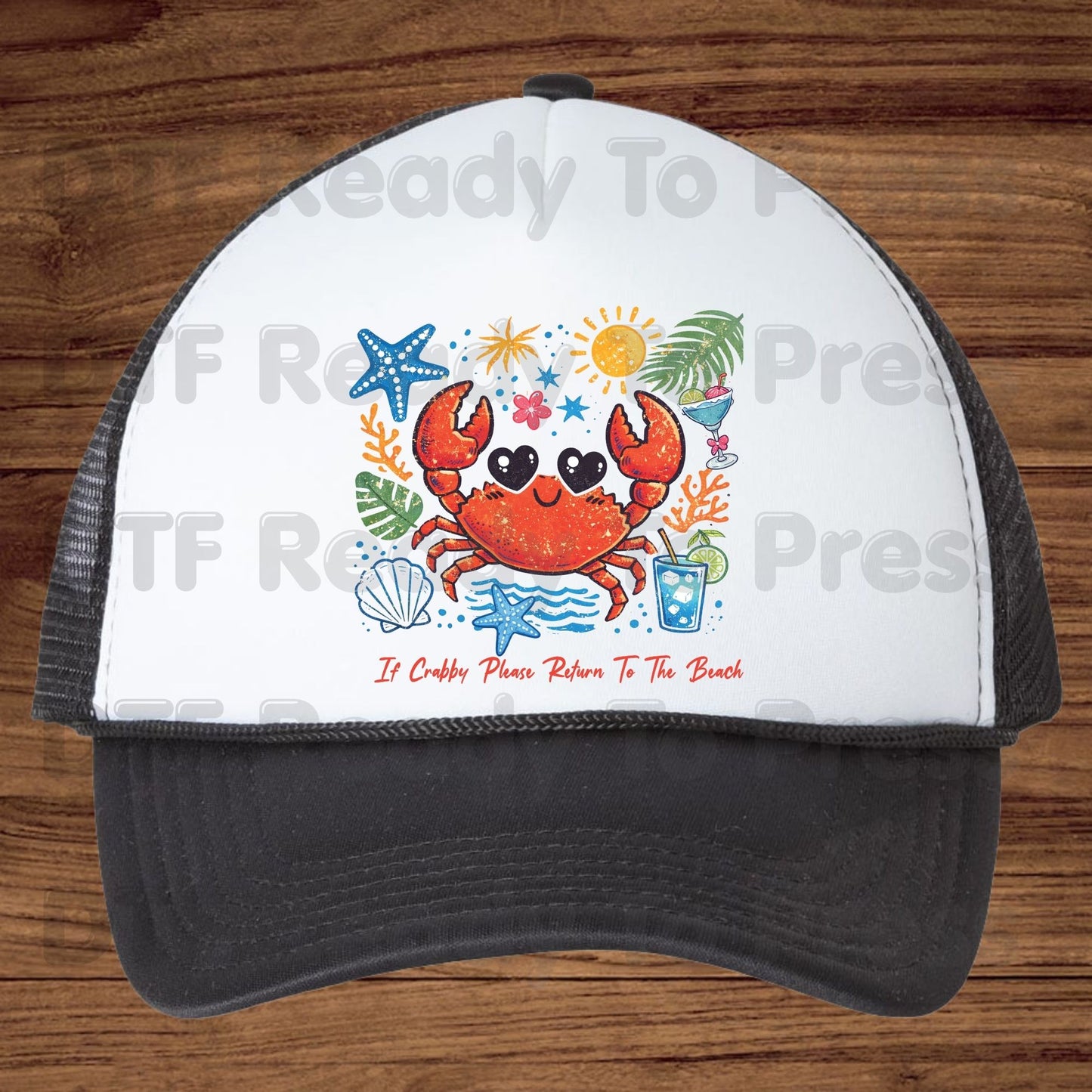 Summer Vacation DTF Transfer Ready to Press If Crabby Please Return To The Beach Heat Transfer for Shirts Coastal UV Sticker Prints