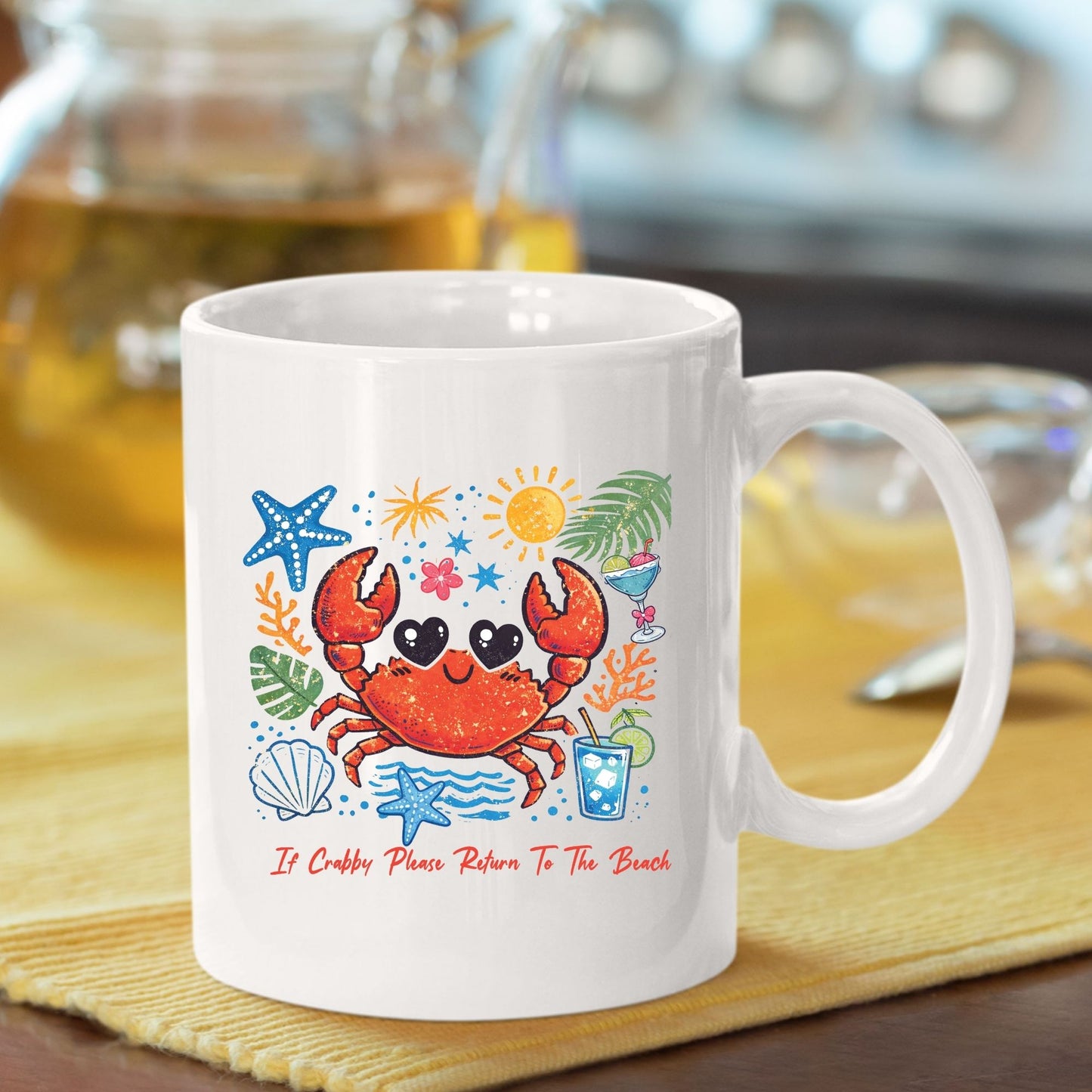 Summer Vacation DTF Transfer Ready to Press If Crabby Please Return To The Beach Heat Transfer for Shirts Coastal UV Sticker Prints
