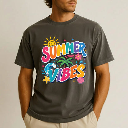 Sun Kissed Retro Sunset Beach DTF Transfer Ready to Press Summer Vacation UV DTF Sticker Typography Palm Trees Heat Transfer for Shirts