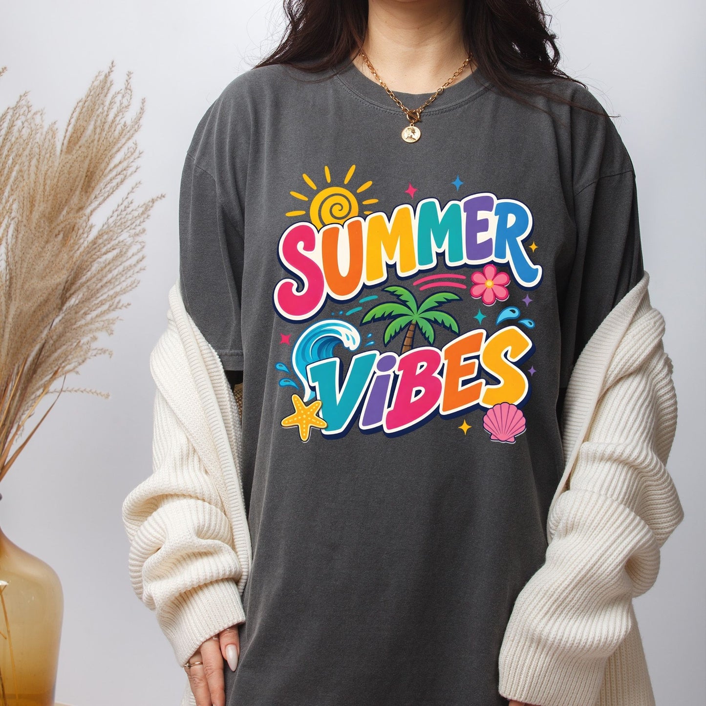 Sun Kissed Retro Sunset Beach DTF Transfer Ready to Press Summer Vacation UV DTF Sticker Typography Palm Trees Heat Transfer for Shirts