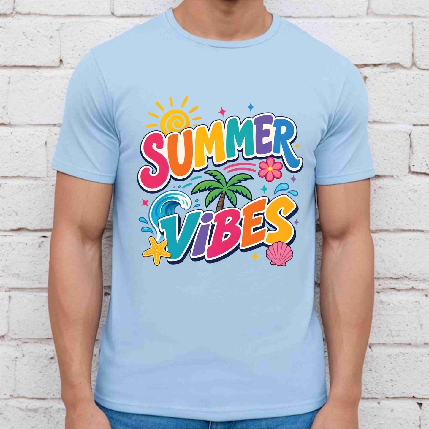 Sun Kissed Retro Sunset Beach DTF Transfer Ready to Press Summer Vacation UV DTF Sticker Typography Palm Trees Heat Transfer for Shirts