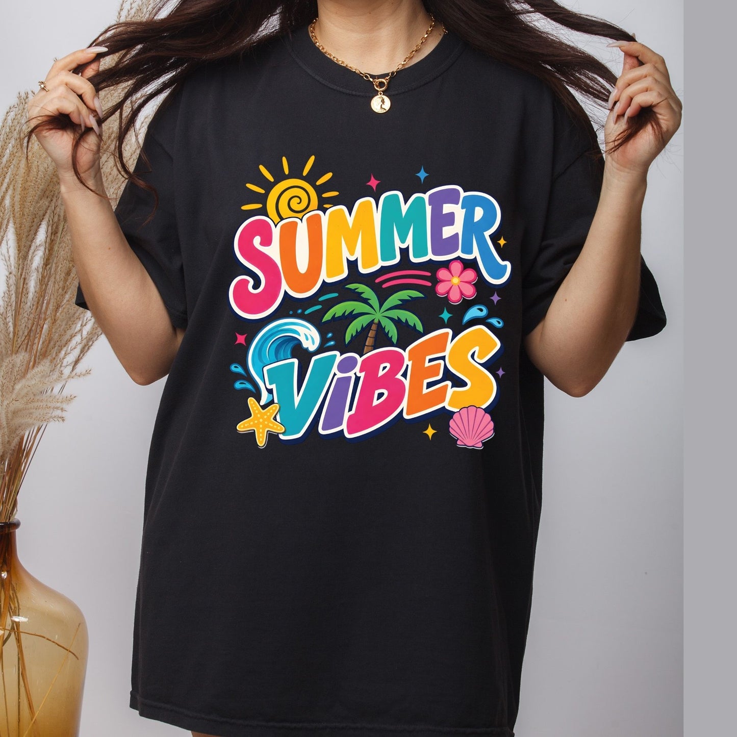 Sun Kissed Retro Sunset Beach DTF Transfer Ready to Press Summer Vacation UV DTF Sticker Typography Palm Trees Heat Transfer for Shirts