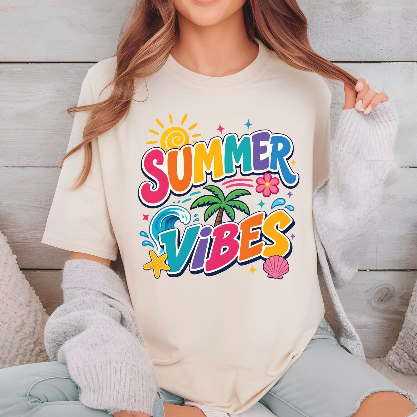Sun Kissed Retro Sunset Beach DTF Transfer Ready to Press Summer Vacation UV DTF Sticker Typography Palm Trees Heat Transfer for Shirts