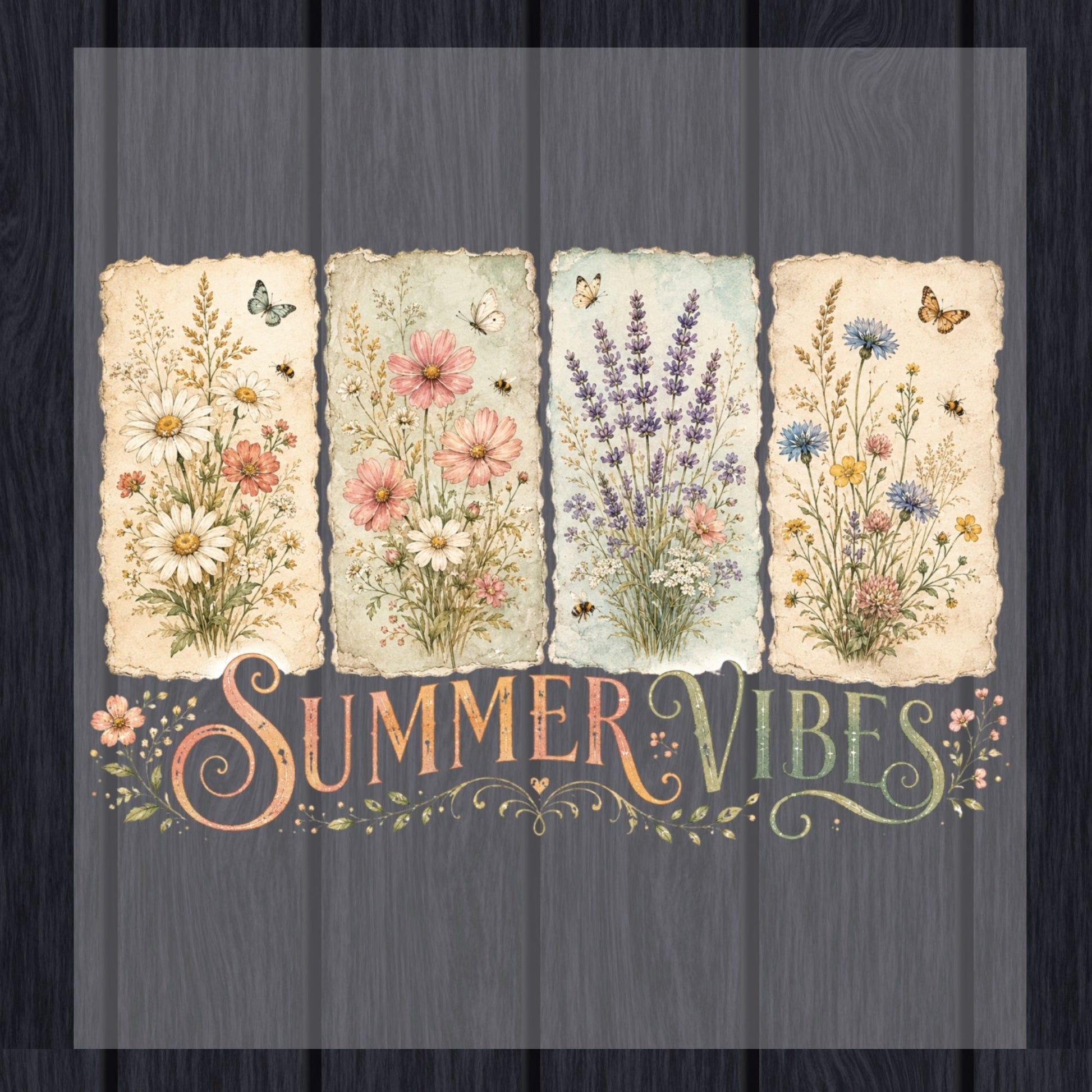 Sun Sand Surf Retro Coastal Beach DTF Transfer Ready to Press Summer Vacation UV DTF Sticker Wave & Palms Heat Transfer for Shirts