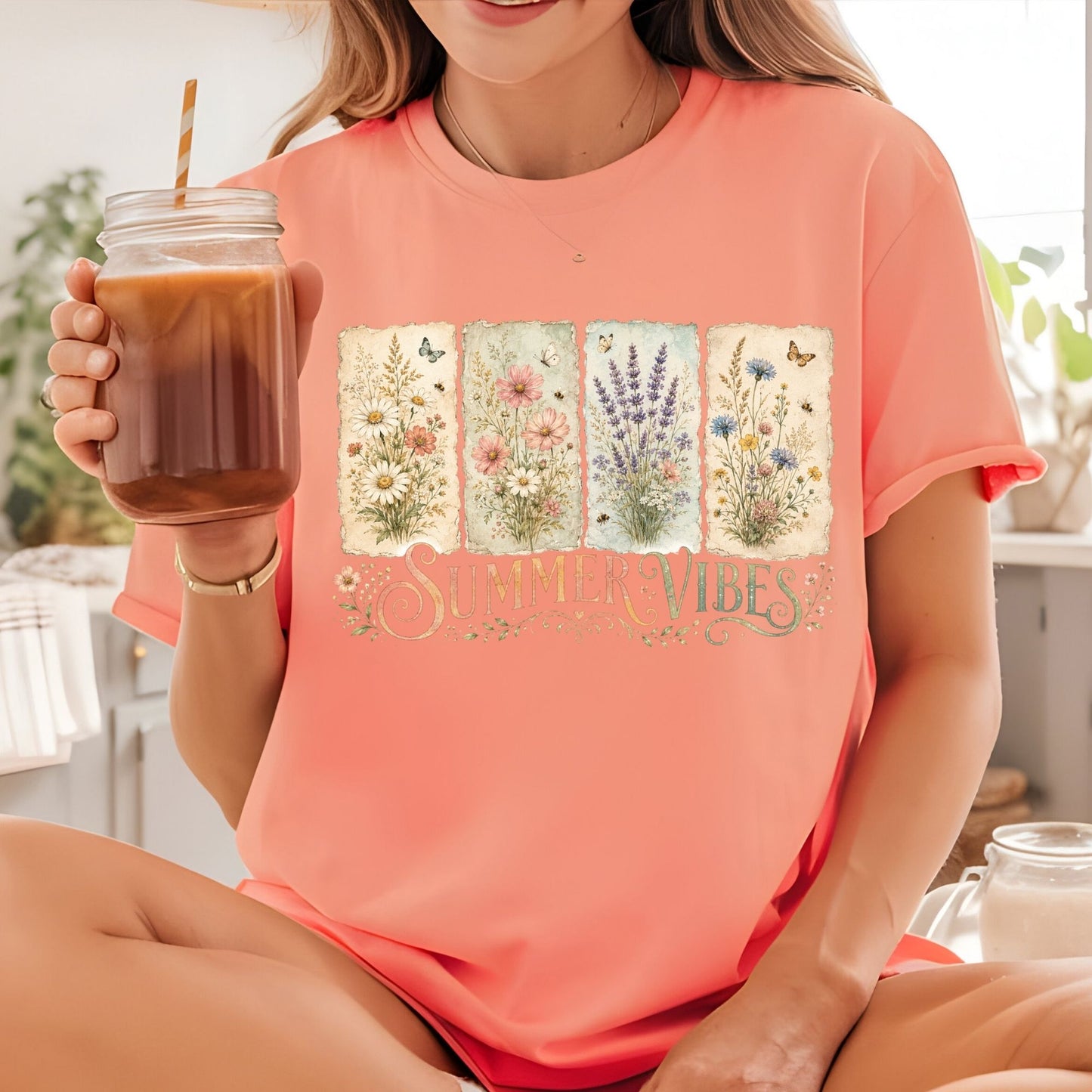 Sun Sand Surf Retro Coastal Beach DTF Transfer Ready to Press Summer Vacation UV DTF Sticker Wave & Palms Heat Transfer for Shirts