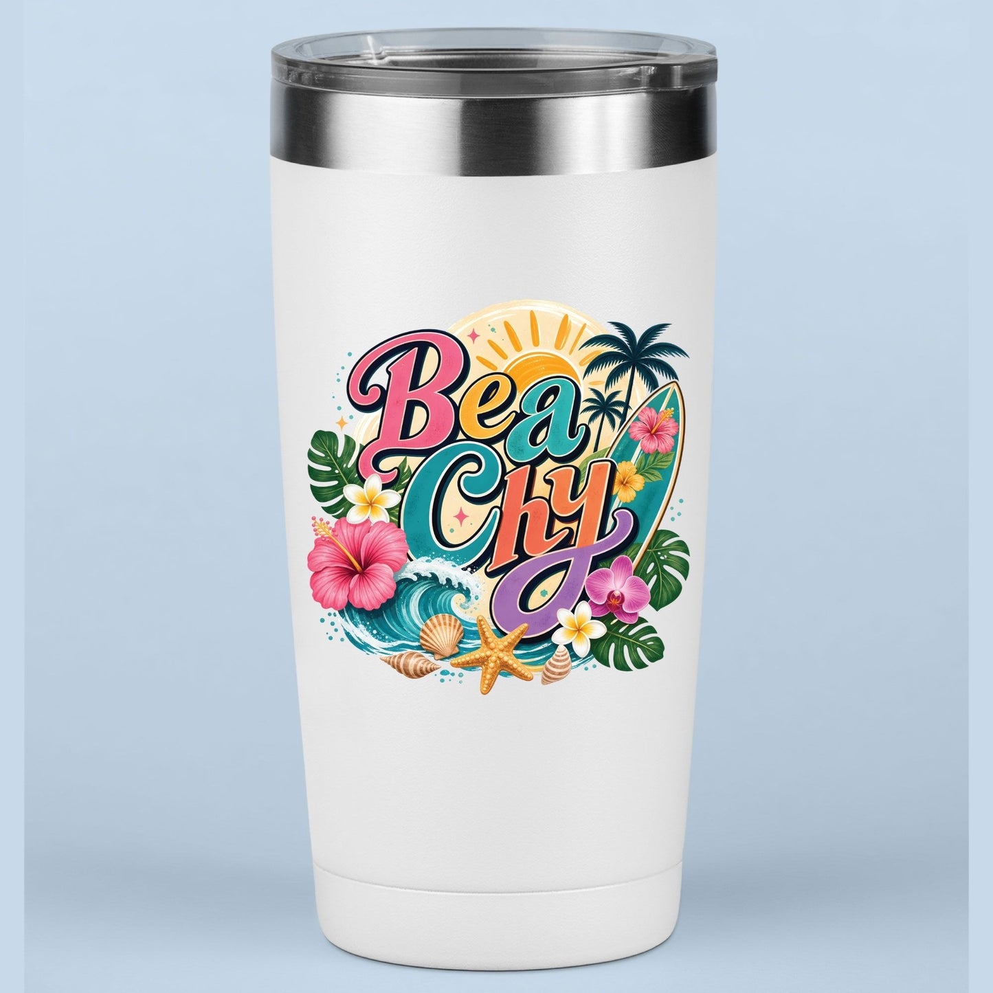 Sunny Days & Starry Nights Retro Camper DTF Transfer Ready to Press Summer Camping UV DTF Sticker Beach Palm Tree Heat Transfer for Shirts