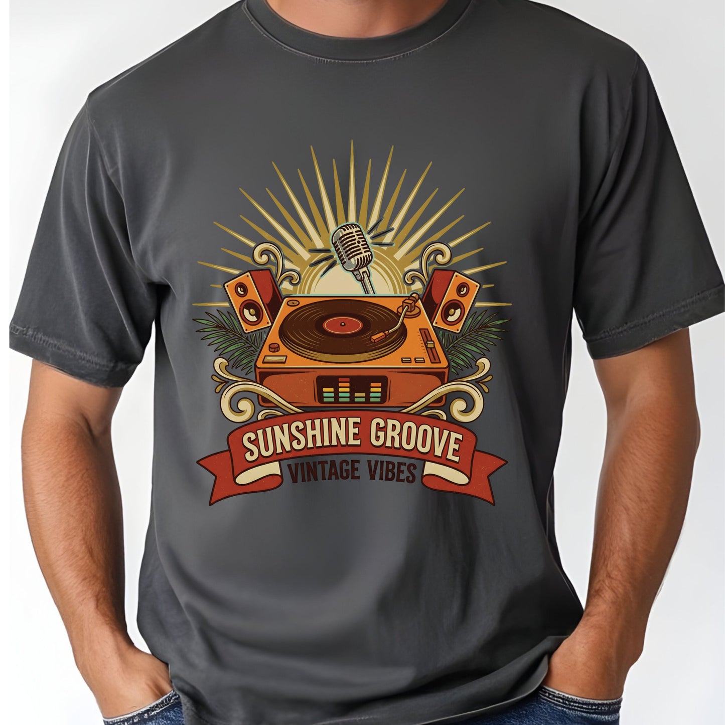 Sunshine Groove Comfort Colors T Shirt Vintage Vibes Sweatshirt Retro Sun Tees Music lover Gift Shirts
