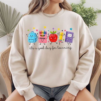 Good Day for Learning Teacher T-Shirt, Cute School Supplies Educator Tee