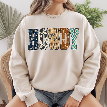 Western Howdy Cow Print T-Shirt, Southwestern Western Vibe Comfort Color Tee