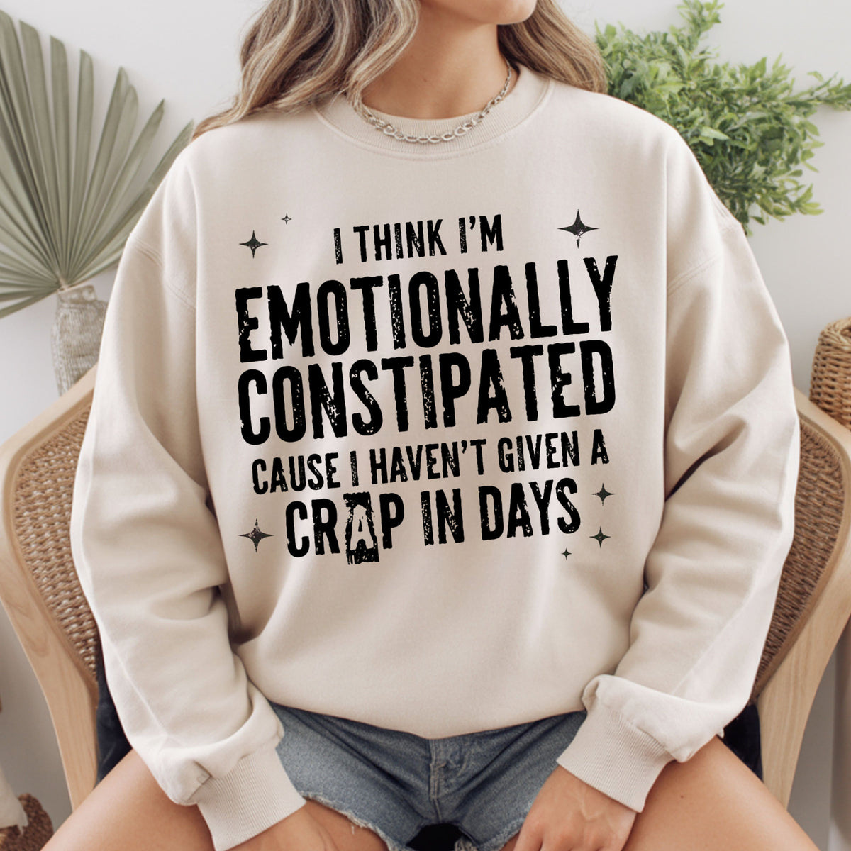 Emotionally Constipated Funny Sarcastic Quote T-Shirt, Haven't Given a Crap in Days Tee