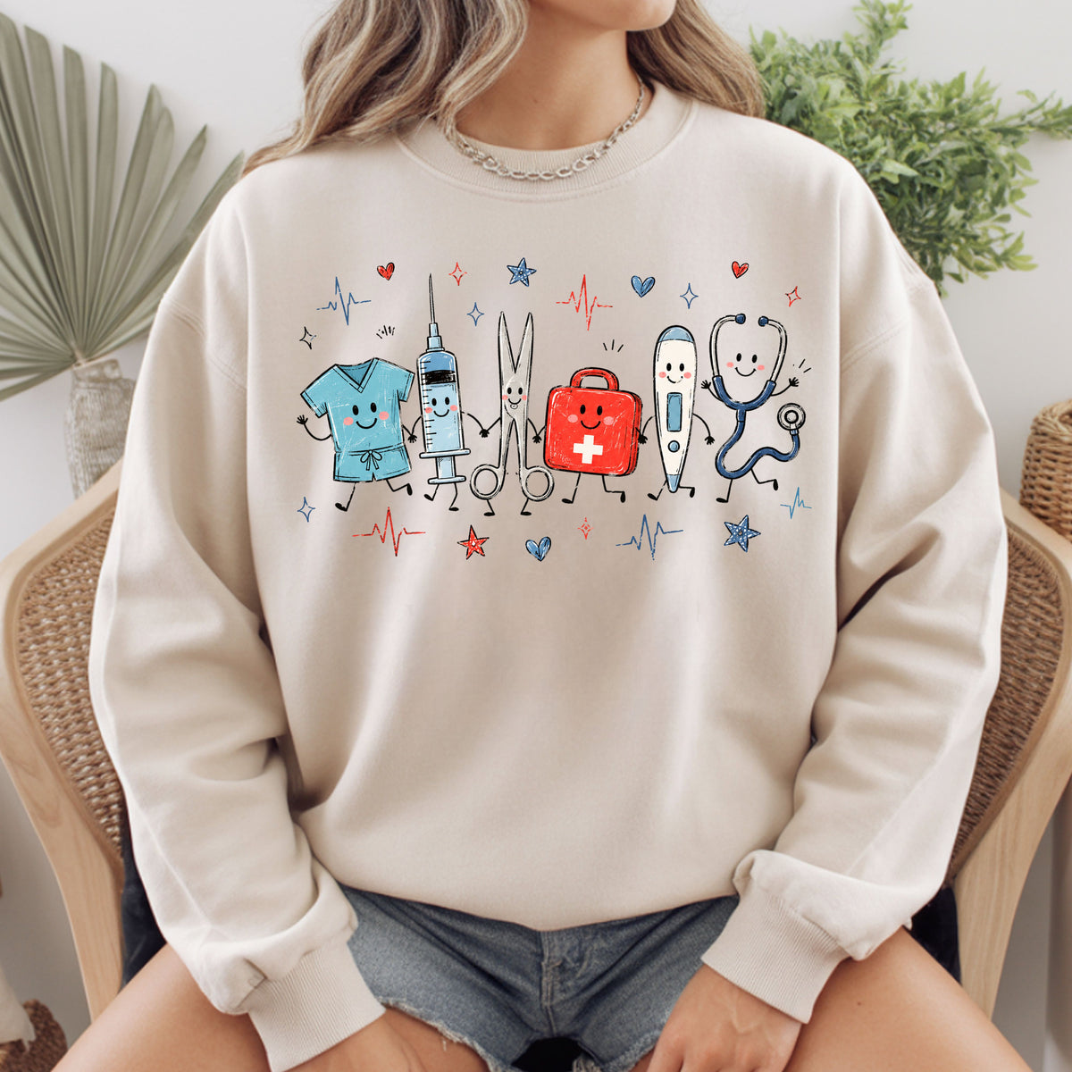 Cute Nurse Life Medical T-Shirt, Stethoscope Scrubs Syringe First Aid Healthcare Tee