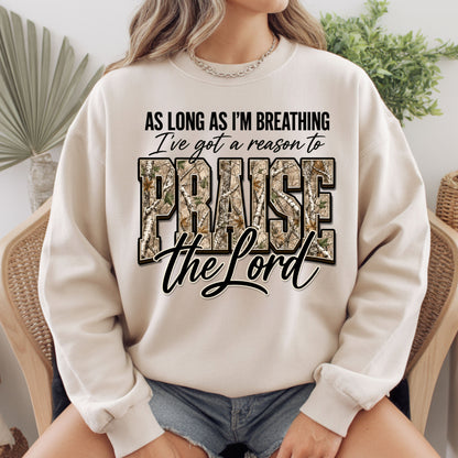 Praise the Lord Christian Camo T-Shirt, Faith Hunting Quote Comfort Color Tee