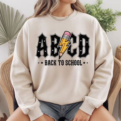 Rock Back to School ABCD Lightning Pencil T-Shirt, Teacher Student Music Tee