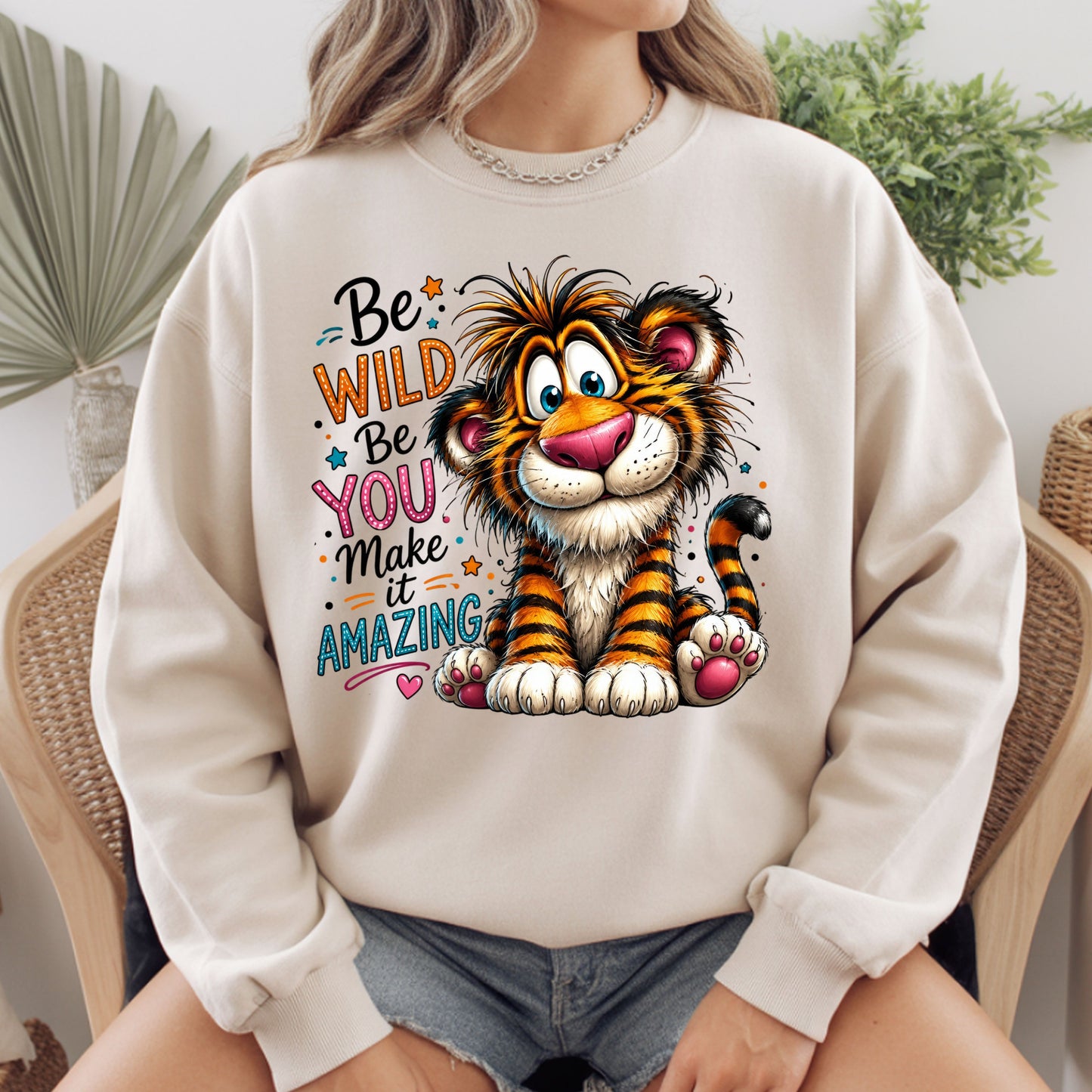 Be Wild Be You Tiger Baby T-Shirt, Cute Inspirational Kids Tee