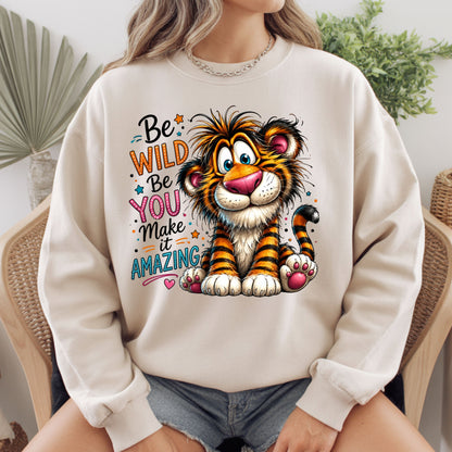Be Wild Be You Tiger Baby T-Shirt, Cute Inspirational Kids Tee