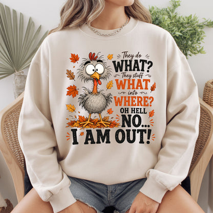 Funny Thanksgiving Turkey T-Shirt, They Stuff What Into Where Sarcastic Fall Comfort Color Tee