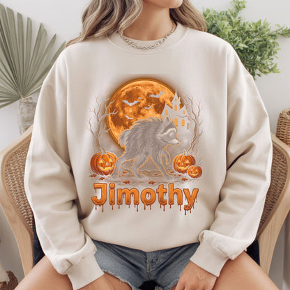 Halloween Jimothy Werewolf T-Shirt, Spooky Moon Pumpkin Horror Tee
