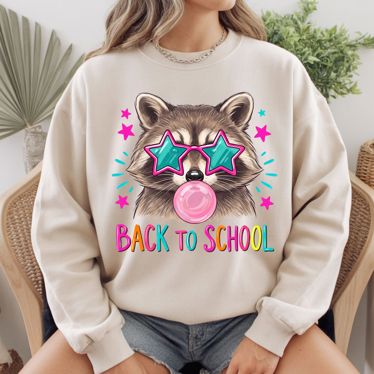 Back to School Raccoon T-Shirt, Star Sunglasses Bubblegum Trash Panda Comfort Color Tee